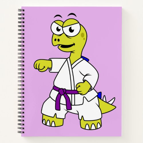 Illustration Of A Stegosaurus Practicing Karate Notebook