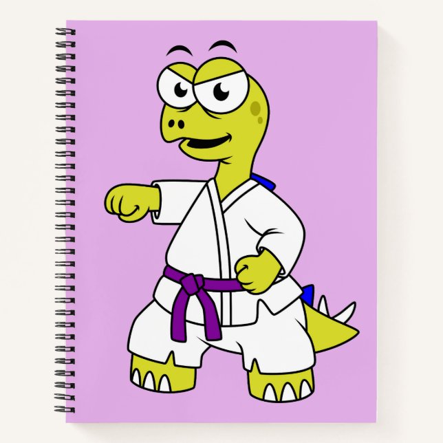 Illustration Of A Stegosaurus Practicing Karate. Notebook (Front)