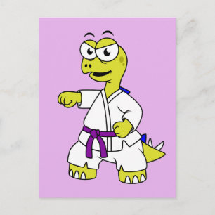 Illustration Of A Stegosaurus Practicing Karate. Postcard