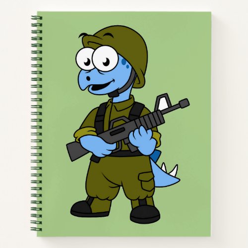 Illustration Of A Stegosaurus Soldier Notebook