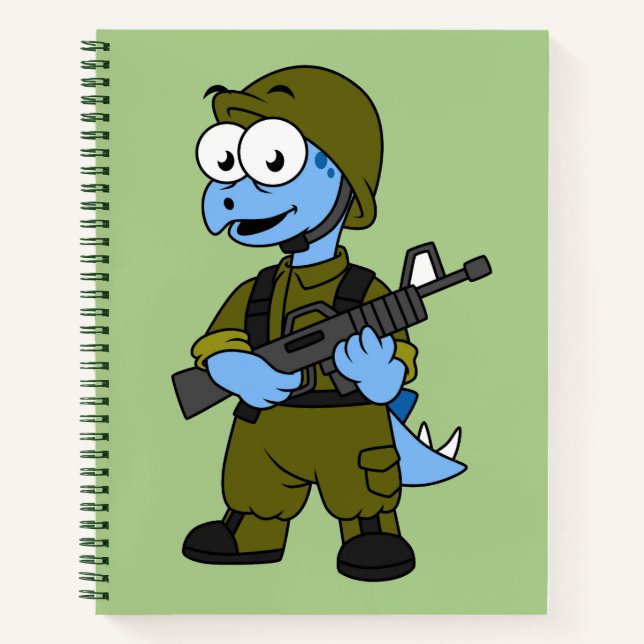 Illustration Of A Stegosaurus Soldier. Notebook (Front)
