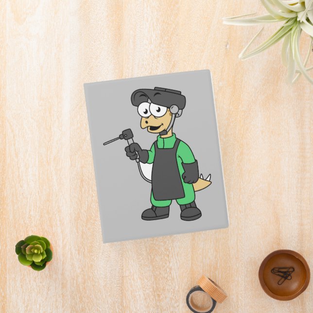 Illustration Of A Stegosaurus Welder. Mini Binder (InSitu)