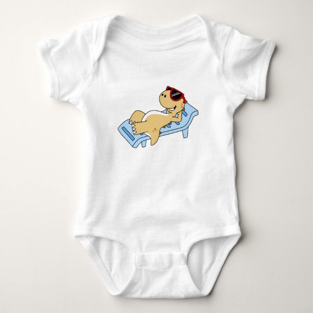 Illustration Of A Sunbathing Tyrannosaurus Rex. Baby Bodysuit (Front)