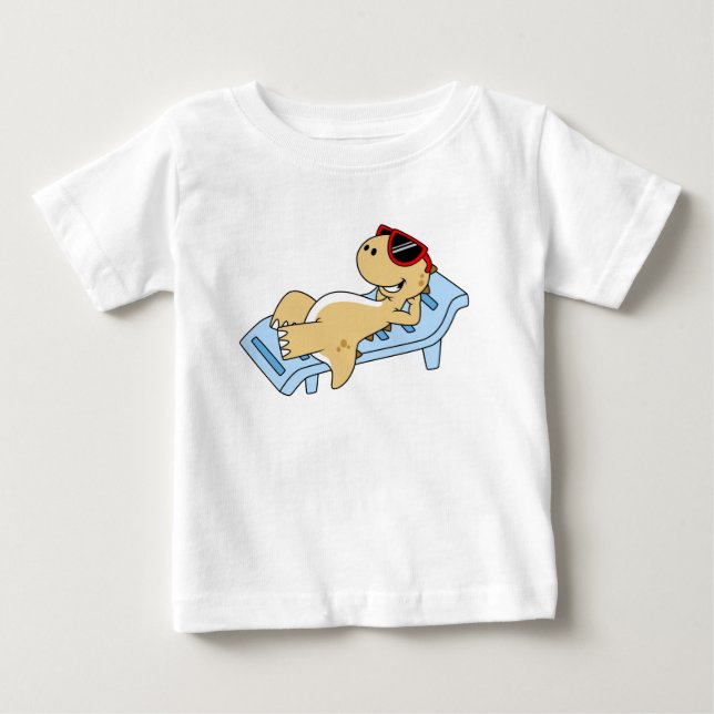Illustration Of A Sunbathing Tyrannosaurus Rex. Baby T-Shirt (Front)