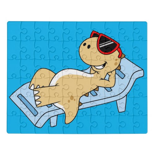 Illustration Of A Sunbathing Tyrannosaurus Rex Jigsaw Puzzle