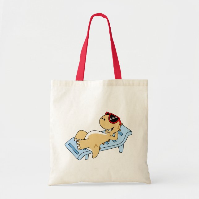 Illustration Of A Sunbathing Tyrannosaurus Rex. Tote Bag (Front)