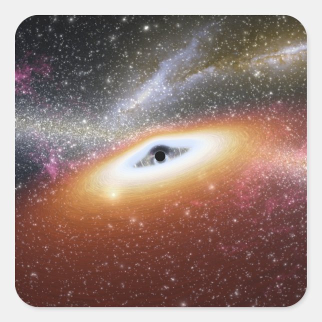 Illustration of a supermassive black hole square sticker (Front)