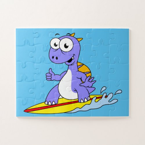 Illustration Of A Surfing Spinosaurus Jigsaw Puzzle
