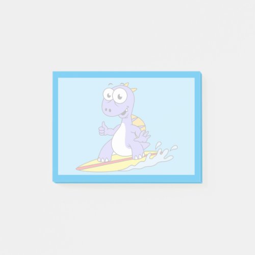 Illustration Of A Surfing Spinosaurus Post_it Notes