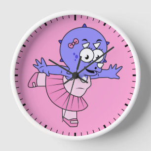 Illustration Of A Triceratops Ballet Dancer. Clock