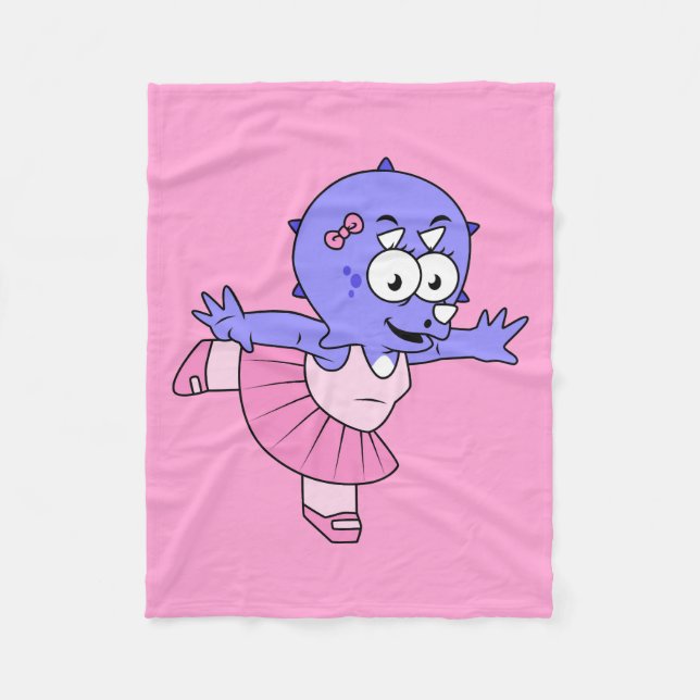 Illustration Of A Triceratops Ballet Dancer. Fleece Blanket (Front)