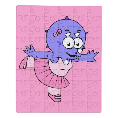 Illustration Of A Triceratops Ballet Dancer Jigsaw Puzzle