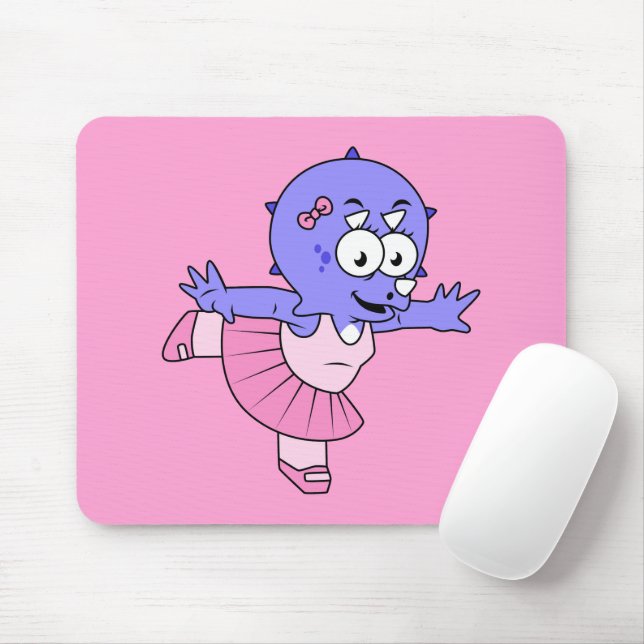 Illustration Of A Triceratops Ballet Dancer. Mouse Pad (With Mouse)
