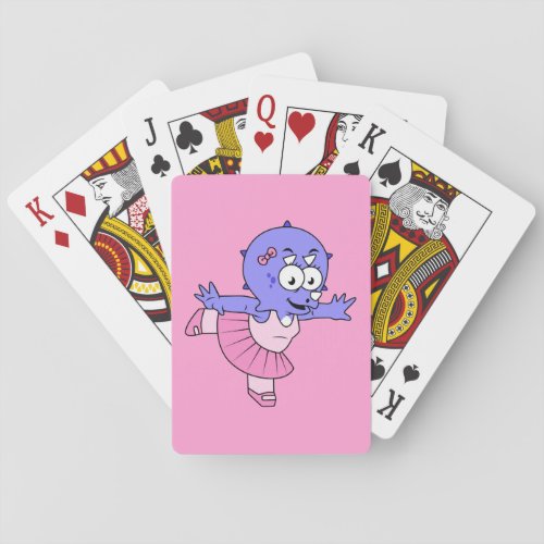 Illustration Of A Triceratops Ballet Dancer Poker Cards