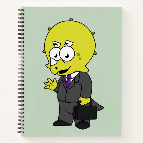 Illustration Of A Triceratops Businessman Notebook