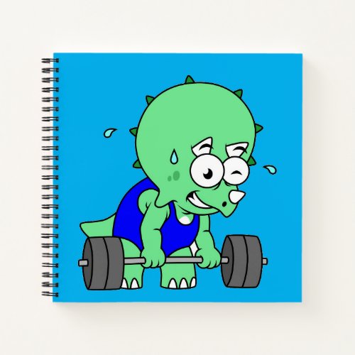 Illustration Of A Triceratops Lifting Weights Notebook