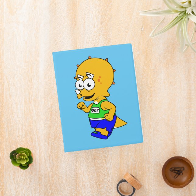 Illustration Of A Triceratops Runner. Mini Binder (InSitu)