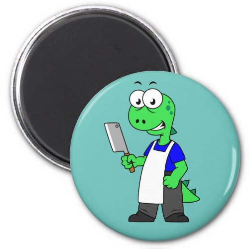 Illustration Of A Tyrannosaurus Rex Butcher Magnet