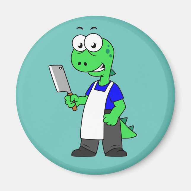 Illustration Of A Tyrannosaurus Rex Butcher. Magnet (Front)