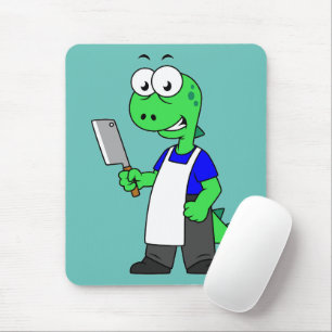 Illustration Of A Tyrannosaurus Rex Butcher. Mouse Pad