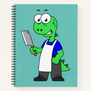 Illustration Of A Tyrannosaurus Rex Butcher. Notebook