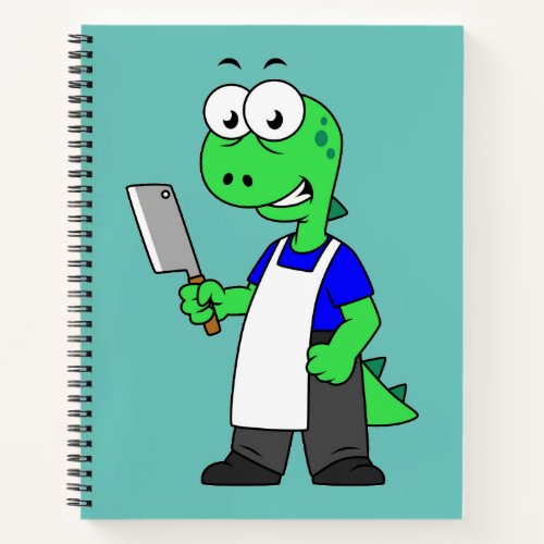 Illustration Of A Tyrannosaurus Rex Butcher Notebook