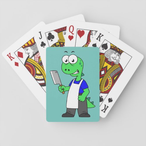 Illustration Of A Tyrannosaurus Rex Butcher Playing Cards