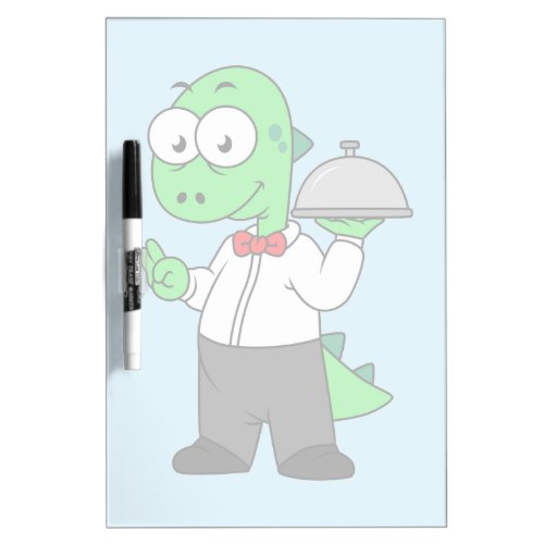 Illustration Of A Tyrannosaurus Rex Food Waiter Dry Erase Board