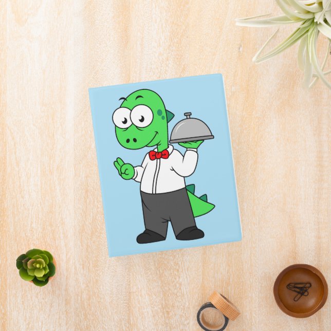 Illustration Of A Tyrannosaurus Rex Food Waiter. Mini Binder (InSitu)