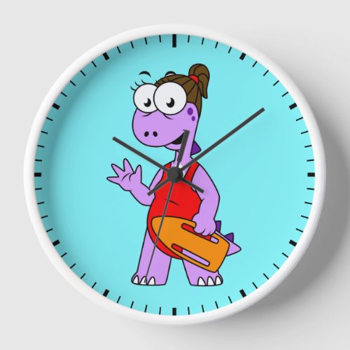 Illustration Of A Tyrannosaurus Rex Lifeguard Clock