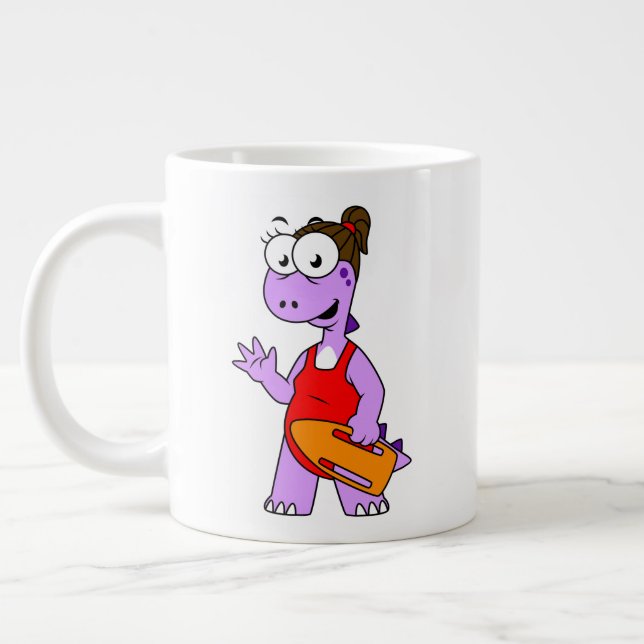 Illustration Of A Tyrannosaurus Rex Lifeguard. Giant Coffee Mug (Left)