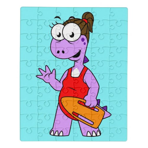 Illustration Of A Tyrannosaurus Rex Lifeguard Jigsaw Puzzle