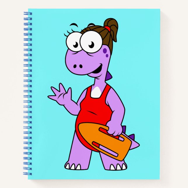 Illustration Of A Tyrannosaurus Rex Lifeguard. Notebook (Front)