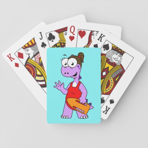 Illustration Of A Tyrannosaurus Rex Lifeguard Playing Cards