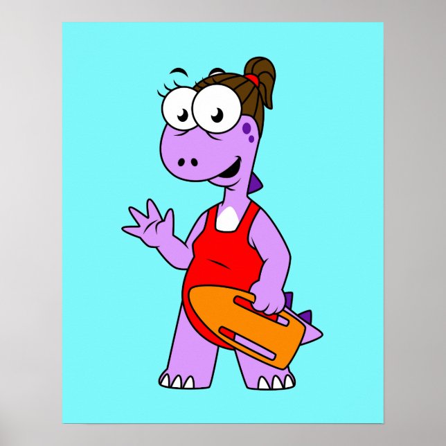Illustration Of A Tyrannosaurus Rex Lifeguard. Poster (Front)