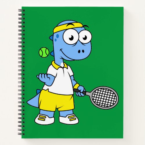 Illustration Of A Tyrannosaurus Rex Tennis Player Notebook