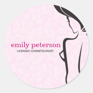 Illustration of a Woman Classic Round Sticker