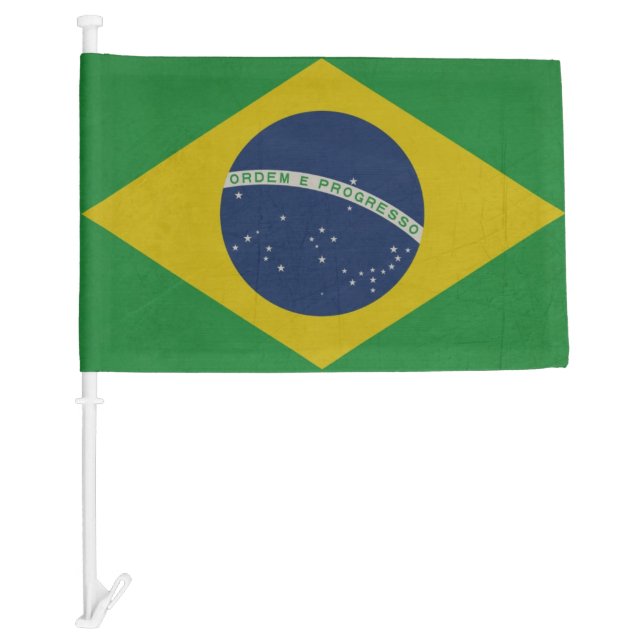 Illustration of abstract grunge flag of Brazil (Front)
