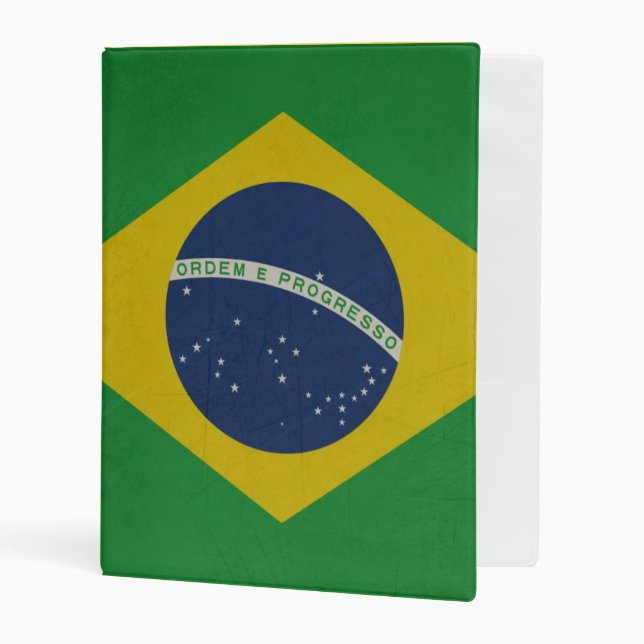Illustration of abstract grunge flag of Brazil Mini Binder (Front/Inside)