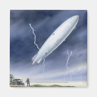 Illustration of airship being struck by lightning magnet