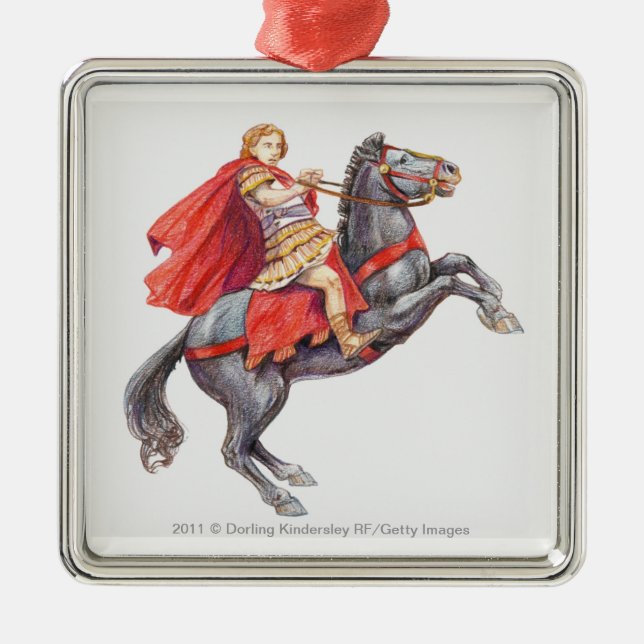 Illustration of Alexander the Great Metal Ornament (Front)