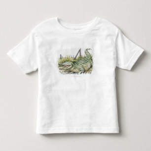 Illustration of alligator on the shore toddler t-shirt