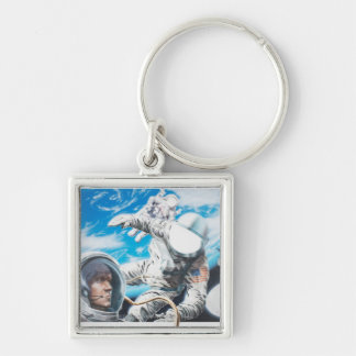 Illustration of American astronauts in space Keychain