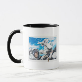 Illustration of American astronauts in space Mug