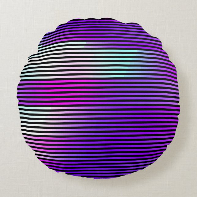  illustration of an abstract glitch background. Cy Round Pillow (Front)