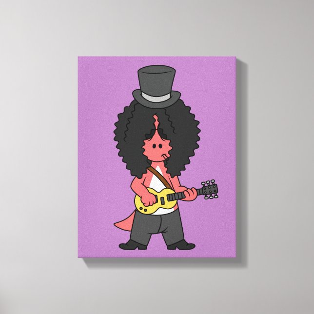 Illustration Of An Allosaurus Dressed As Rock Star Canvas Print (Front)