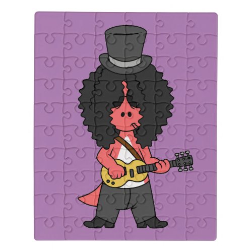 Illustration Of An Allosaurus Dressed As Rock Star Jigsaw Puzzle