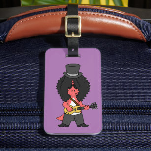 Illustration Of An Allosaurus Dressed As Rock Star Luggage Tag