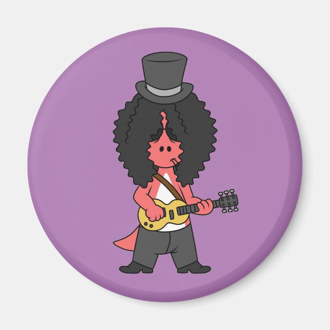 Illustration Of An Allosaurus Dressed As Rock Star Magnet (Front)