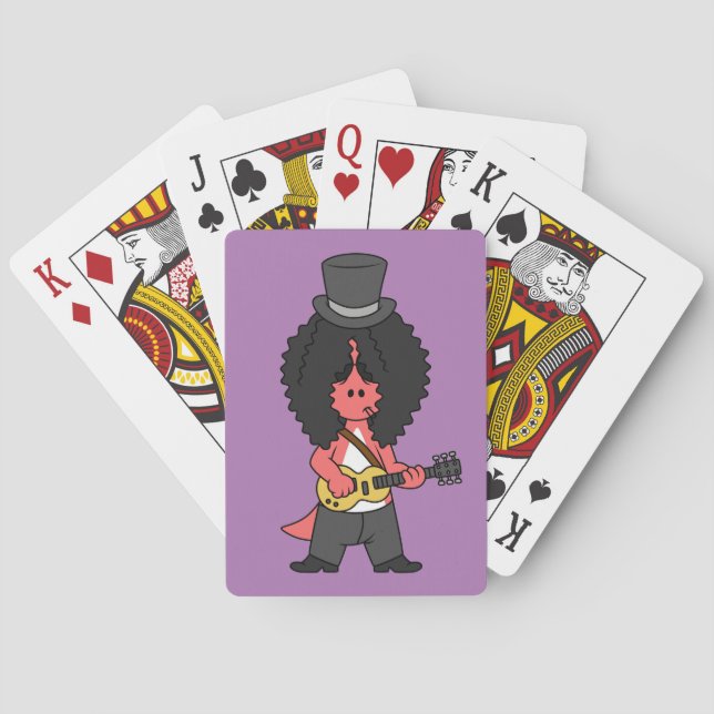 Illustration Of An Allosaurus Dressed As Rock Star Poker Cards (Back)